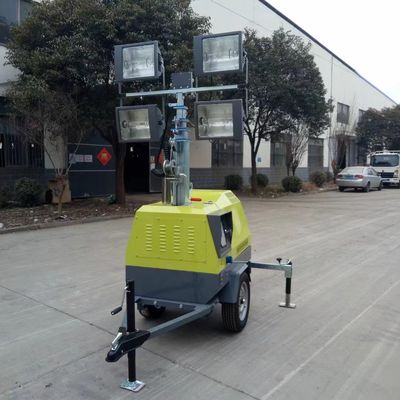 이동식 조명 차량 200w*4LED 조명 핸드 리프트 조명 등대 6kw 디젤 발전기